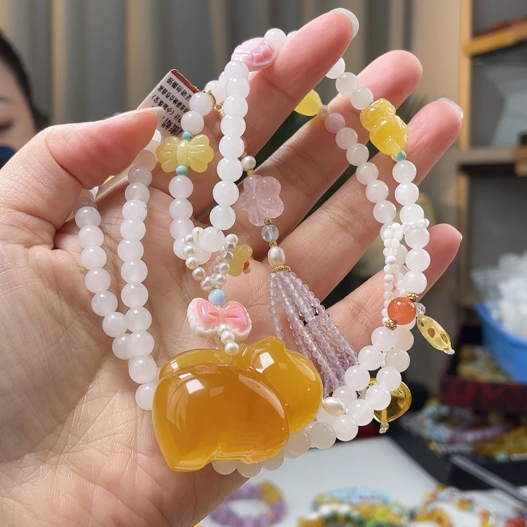 琥珀裸石未镶嵌蜜蜡吊坠