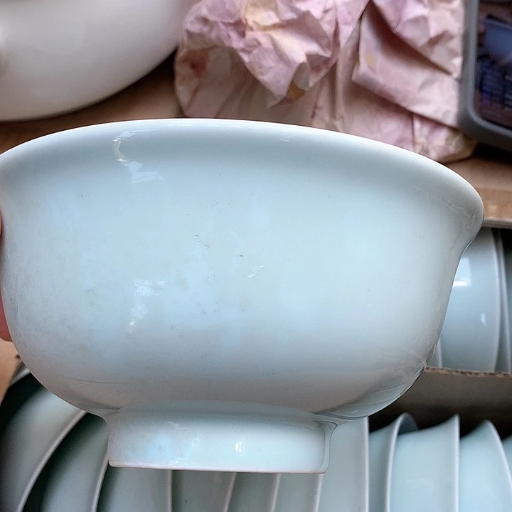 摆件景德镇陶瓷隐青面碗