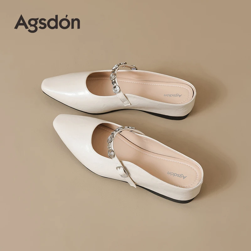 奥古狮登玛丽珍凉鞋女2025夏季新款法式软底外穿一脚蹬包头拖鞋H