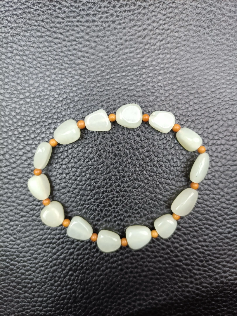 新彊和田玉碧玉单圈时尚随型玉手串有色差卡12多样性发货介意勿拍