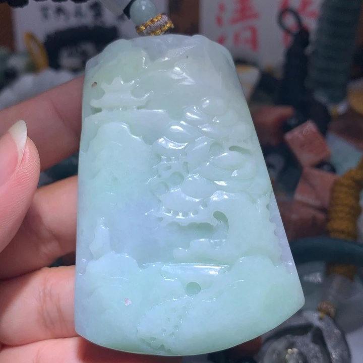 翡翠未镶嵌颈饰保真天然A货翡翠