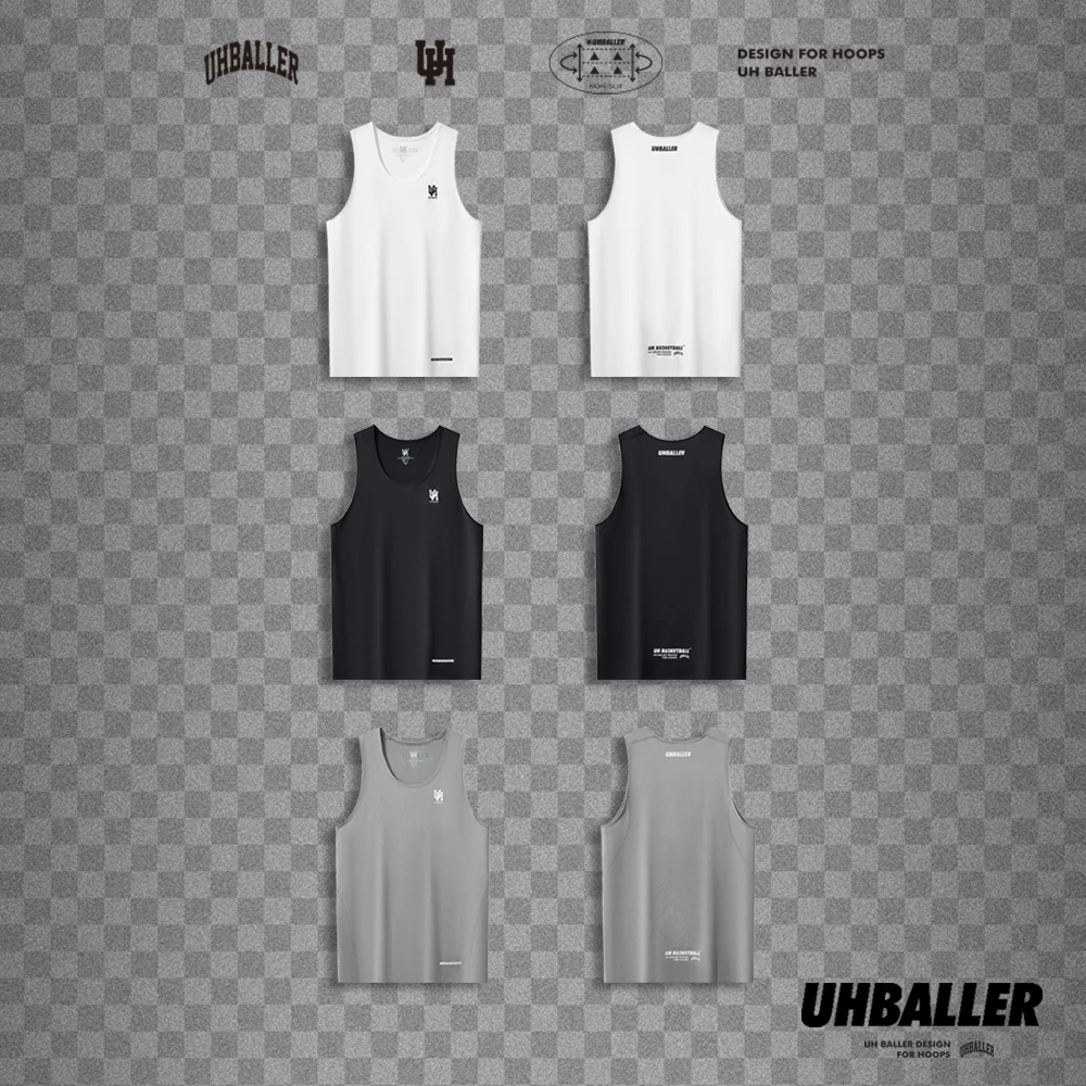 UHpro美式窄肩紧身衣速干背心男篮球训练服高弹吸汗跑步健身衣