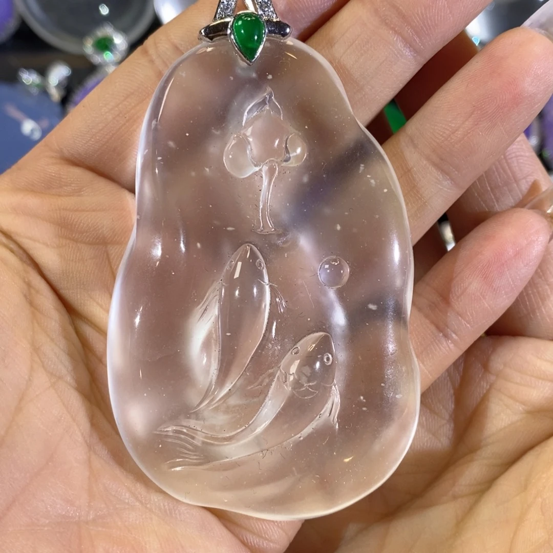 石英质玉银S925镶嵌颈饰