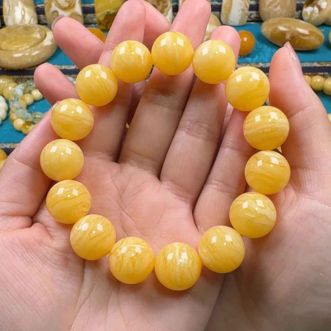 琥珀未镶嵌手链同料