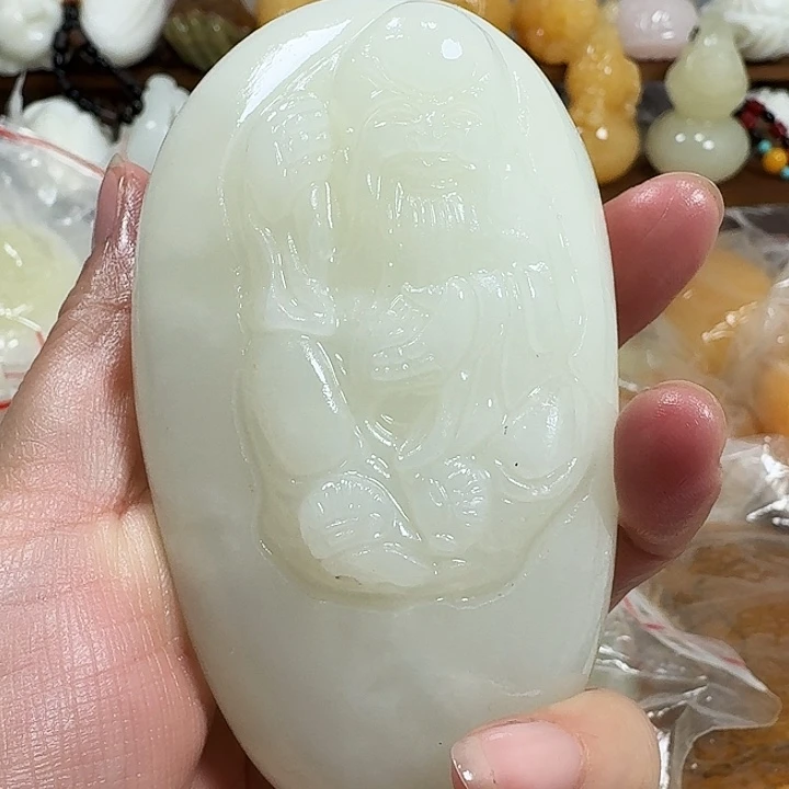 一***墨砖雕石头手把件不退不换