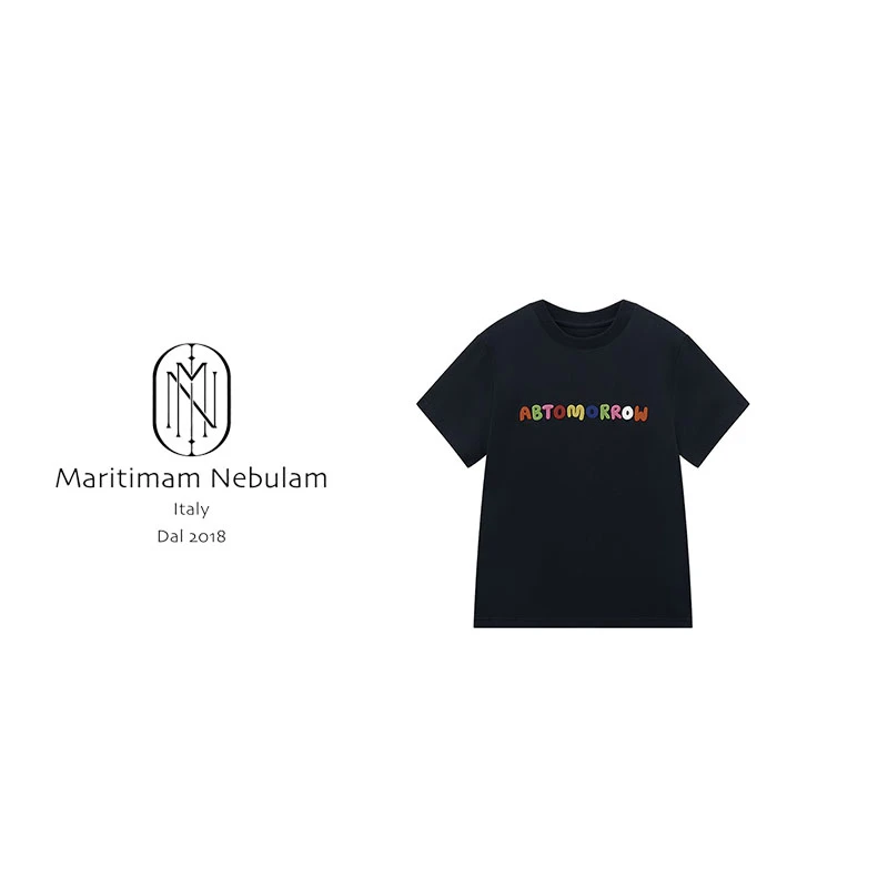 MN100棉夏季字母短袖T恤百搭圆领上衣SZ1184