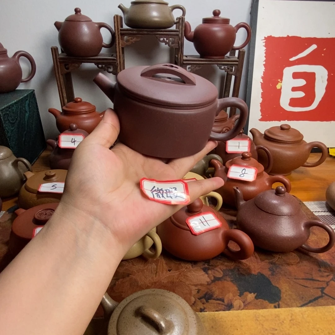茶壶紫砂紫泥汉瓦 微瑕 半手工