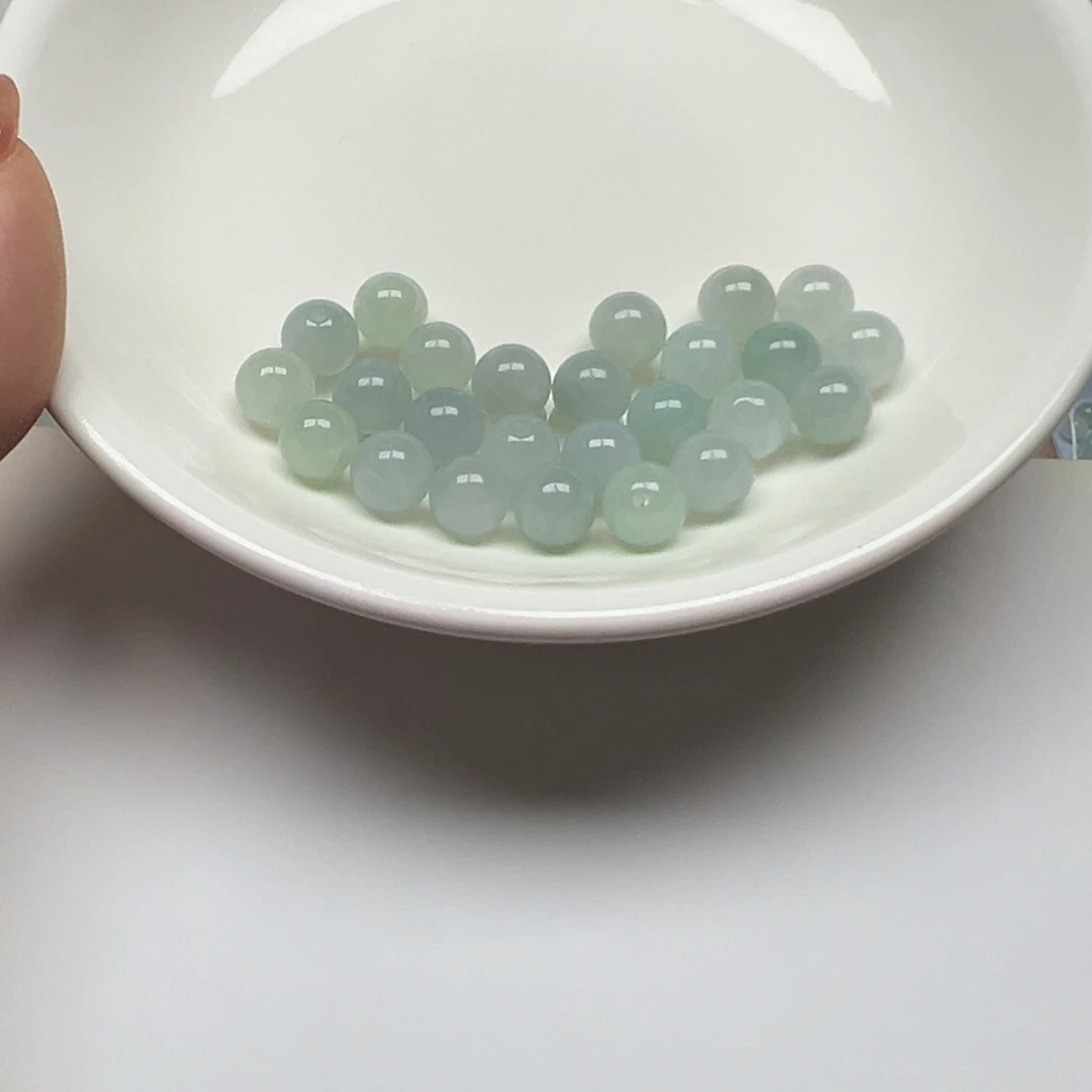 翡翠散珠婷**美纯天然缅甸翡翠A货卡7，25颗分3单