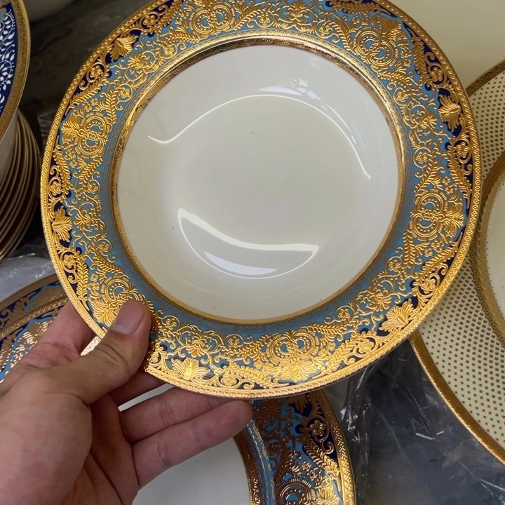 瓷片8.5寸草帽盘三个一单打包价