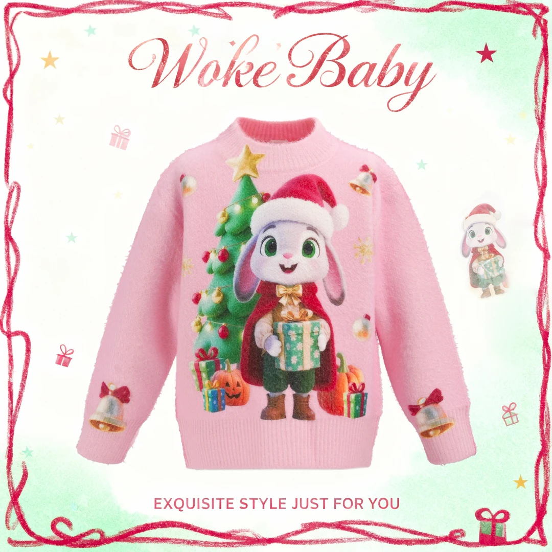 女童毛衣秋冬2025新款卡通针织衫套头汉服W5283