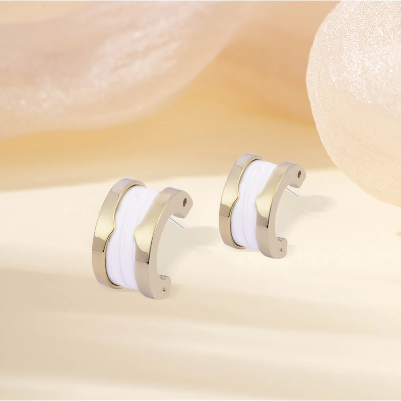 合金耳饰 镀K金设计师款时尚轻奢耳饰~1077-W