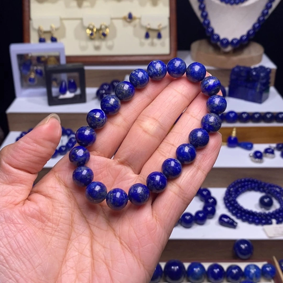 青金石未镶嵌单圈手串10mm