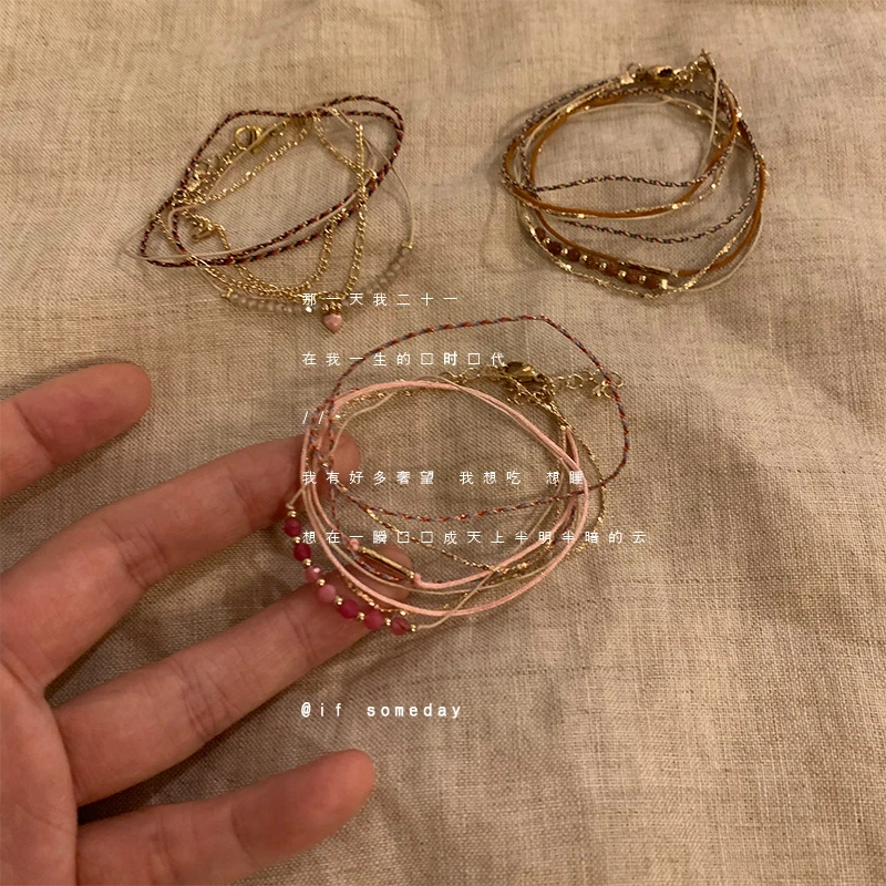 合金莫桑石手链 手链饰民族风编绳小众设计感百搭国风10867