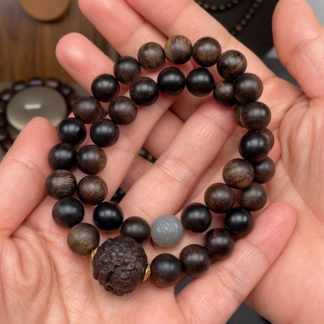 沉香手串哒*的越南芽庄白棋1.0瘿子瘤疤