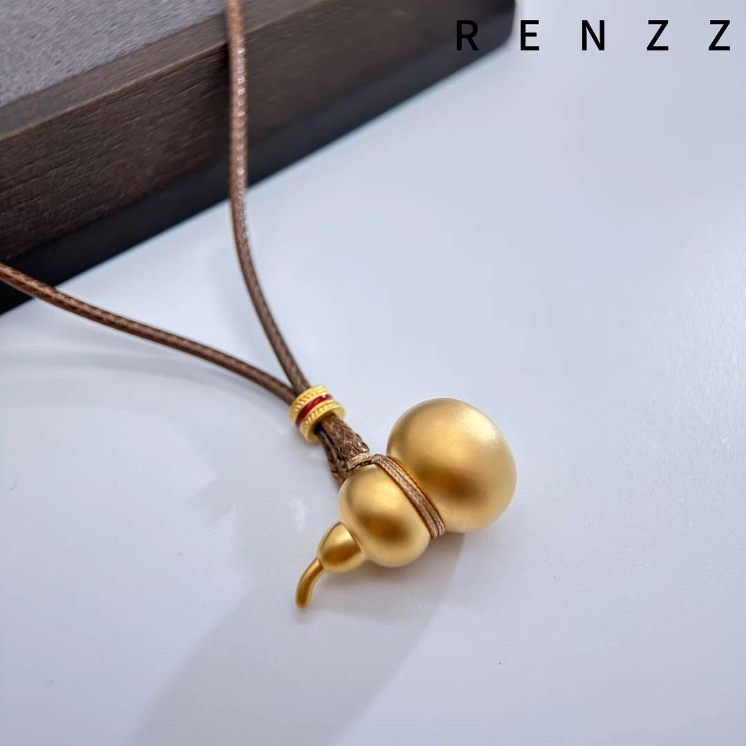 7757黄色葫芦气质项链（磨砂）