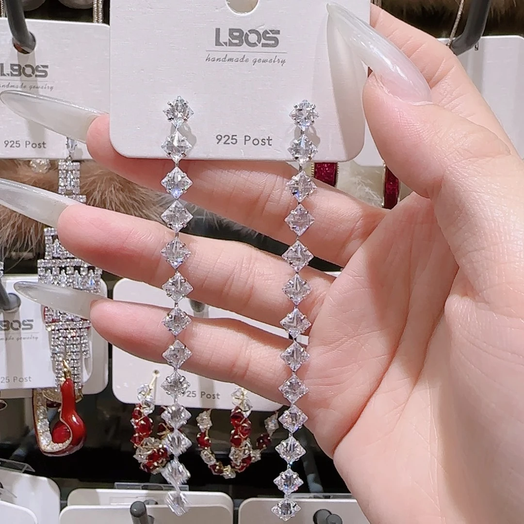 锆石铜合金925银耳环