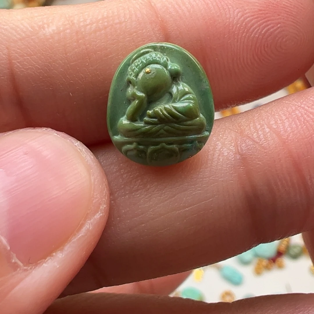 绿松石18K金镶嵌吊坠(不含链)