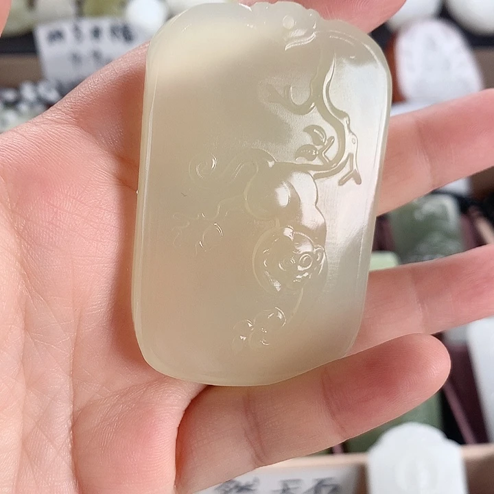 长石玉未镶嵌牌子方解石玉