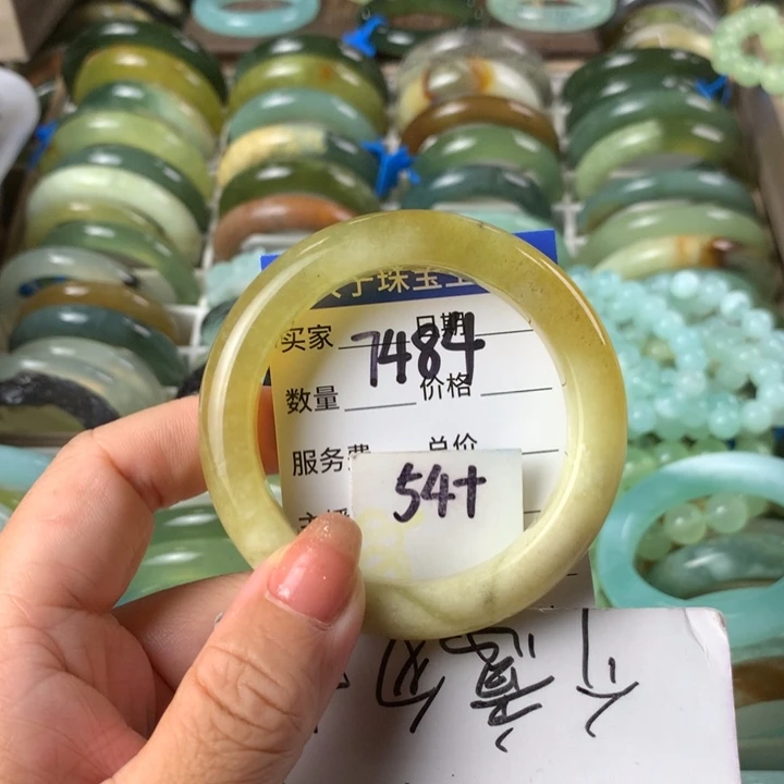 未镶嵌蛇纹石玉手镯7484