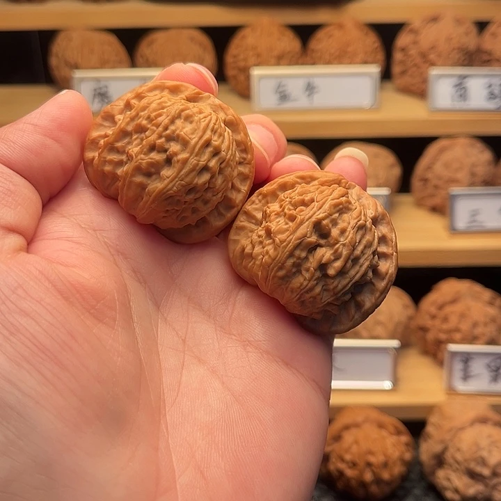 文玩核桃把件40白狮子