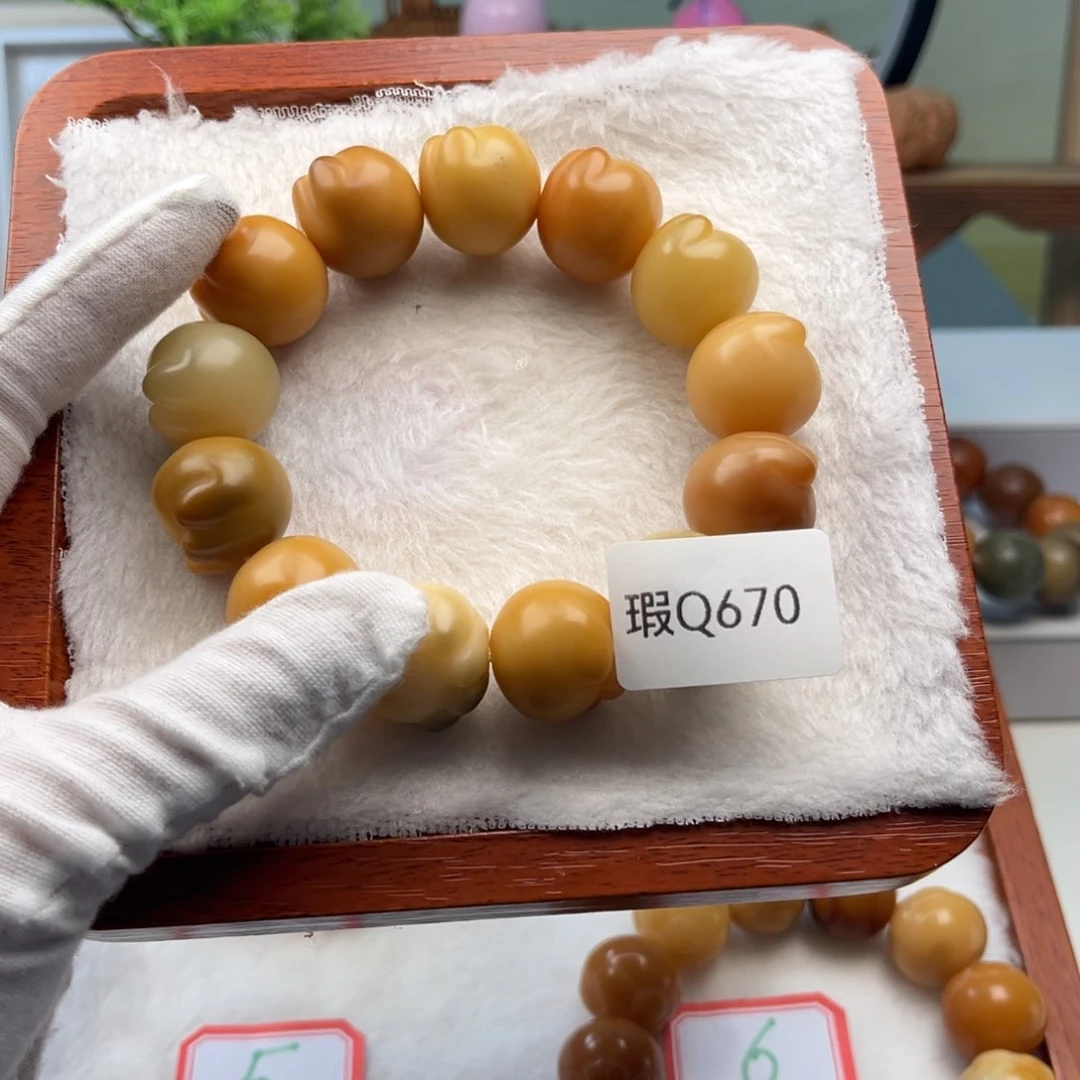 菩提根/象牙果手串枫*20mm猫爪一串瑕Q670