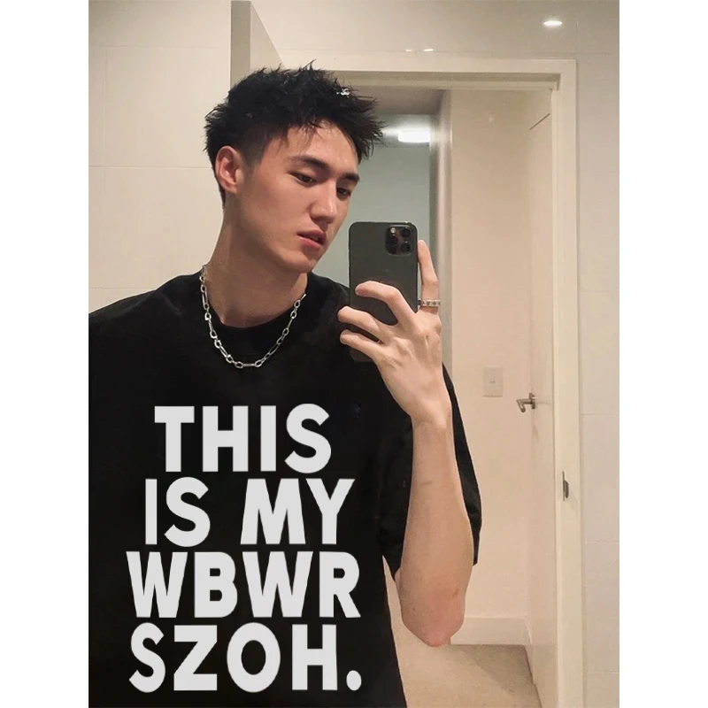 labzaa美式潮牌高街字母印花短袖t恤男女夏季休闲纯棉情侣款上衣