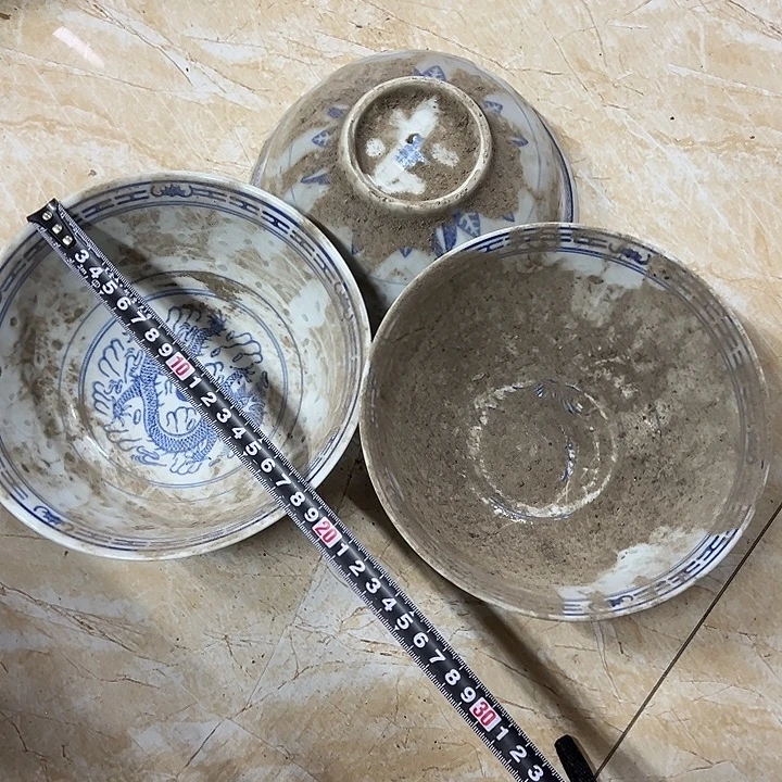 陶其他瑕疵3个18厘米玲珑碗