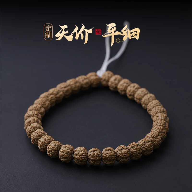 S7800 【天价平细】定制款平头尾细纹梅花小金刚 单圈手串