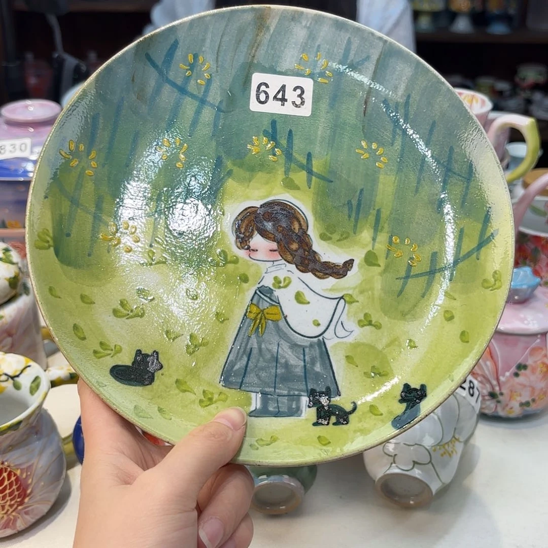 瓷片景德镇手绘高温釉下彩陶瓷茶具
