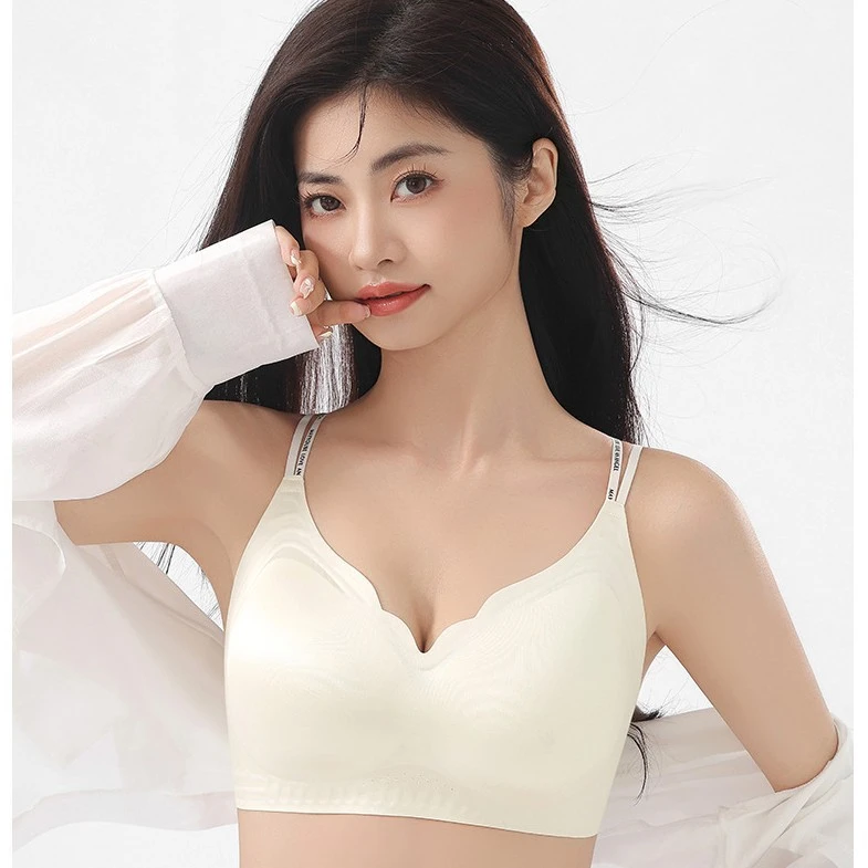 夏季交叉美背内衣女小胸聚拢固定杯带背舒适透气无痕无钢圈文胸罩