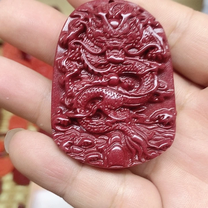 泥塑金**蛟大龙牌子吊坠