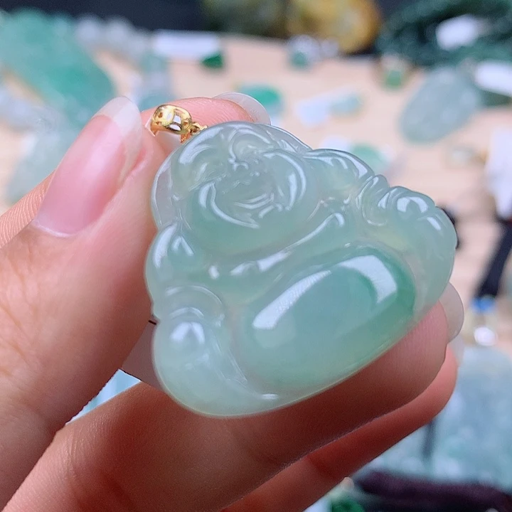 【闪购商品】翡翠颈饰18K金镶嵌翡翠吊坠