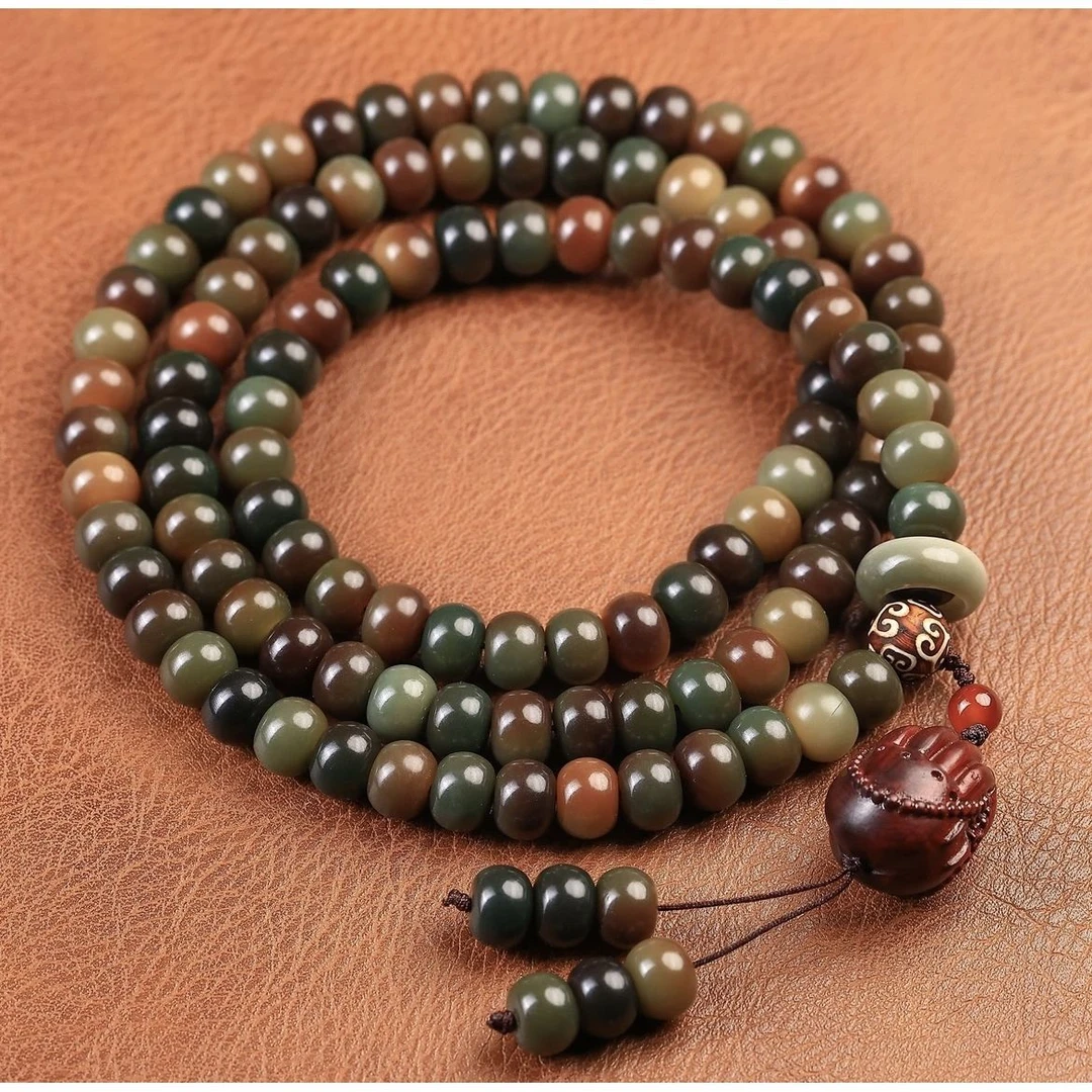 敦煌问天108颗0.9*1.0籽原创设计男女士念珠手链百搭毛衣链