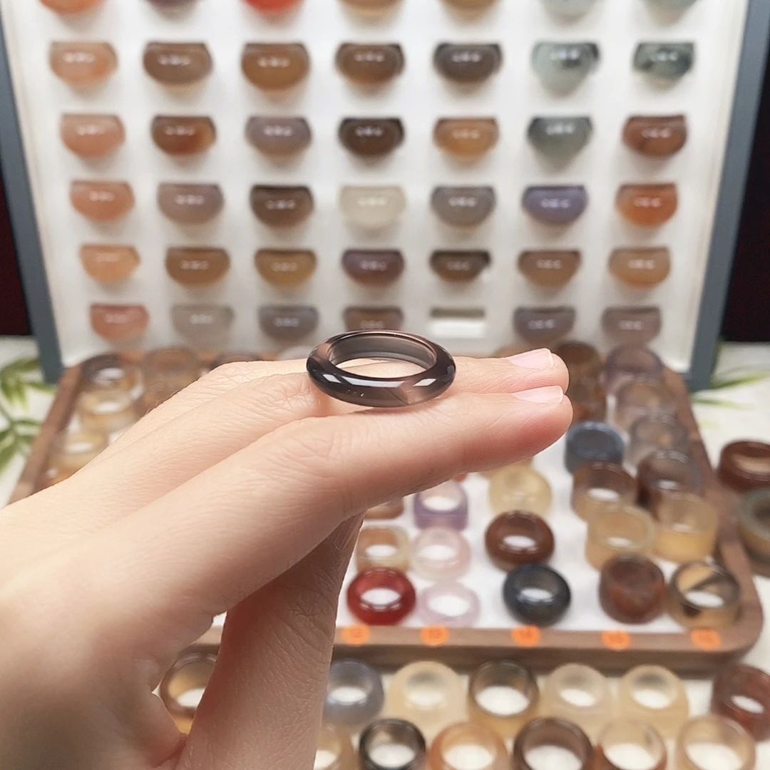 冰***姐玛瑙/玉髓未镶嵌戒指港14