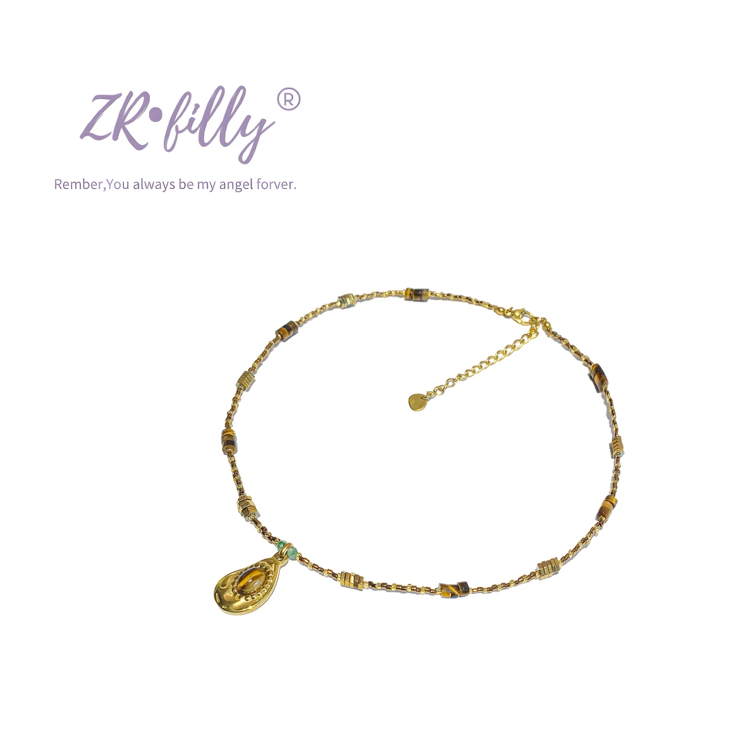 铜合金亚克力项链 轻奢时尚精致百搭项链353