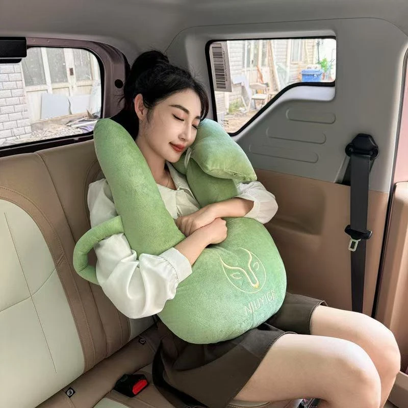精品车载抱枕儿童成人通用尺寸加手托睡抱枕旅途睡眠更舒适