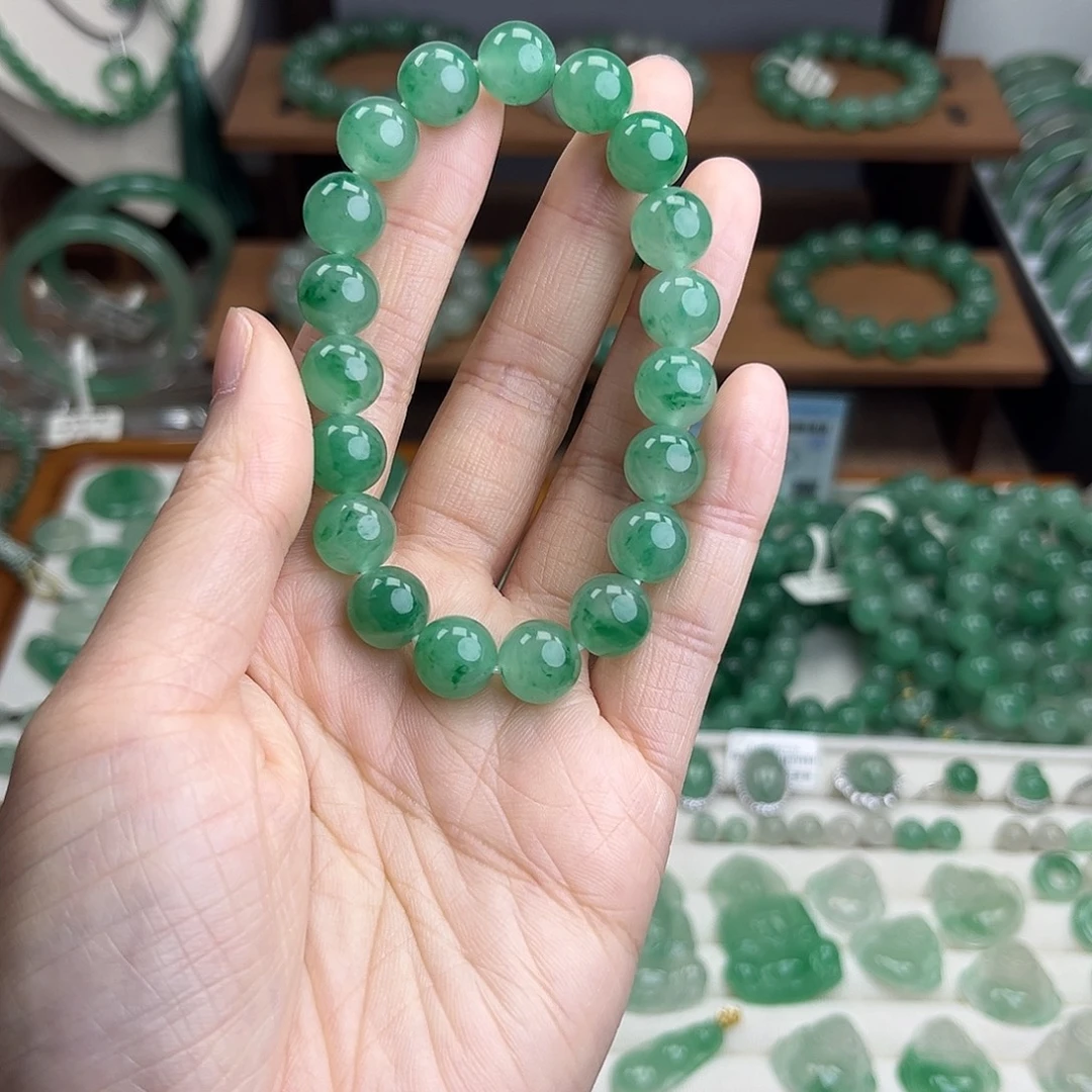 石英质玉（非洲翠）未镶嵌手串卡10mm➕