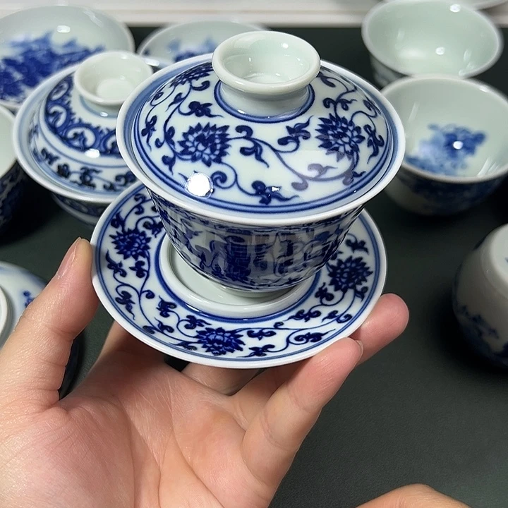 景德镇纯手工手绘三才