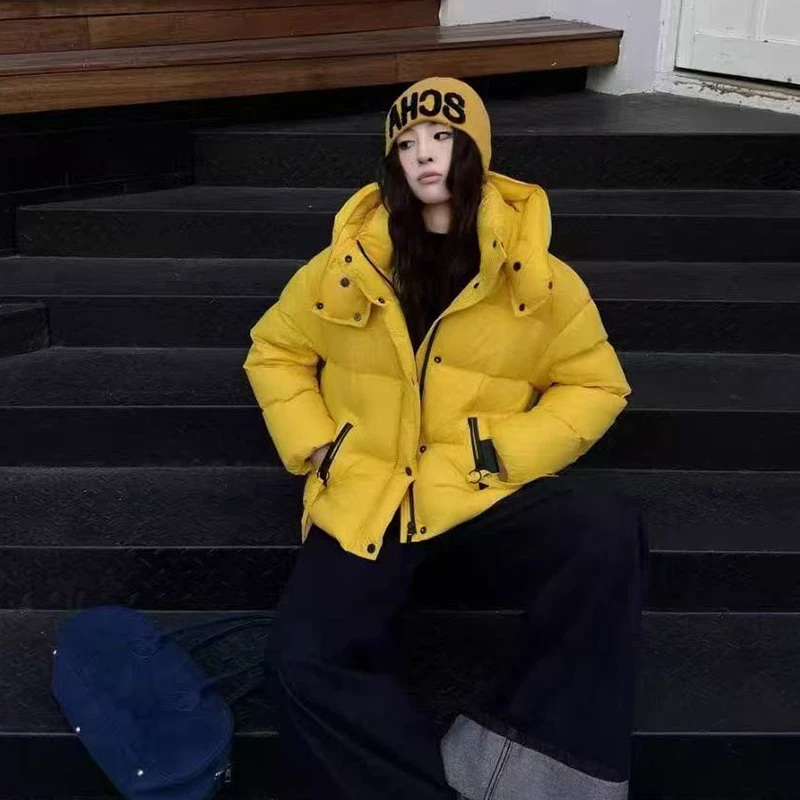 冬季新款时尚百搭保暖白鸭绒羽绒服外套女款爆款2025宽松大气修身