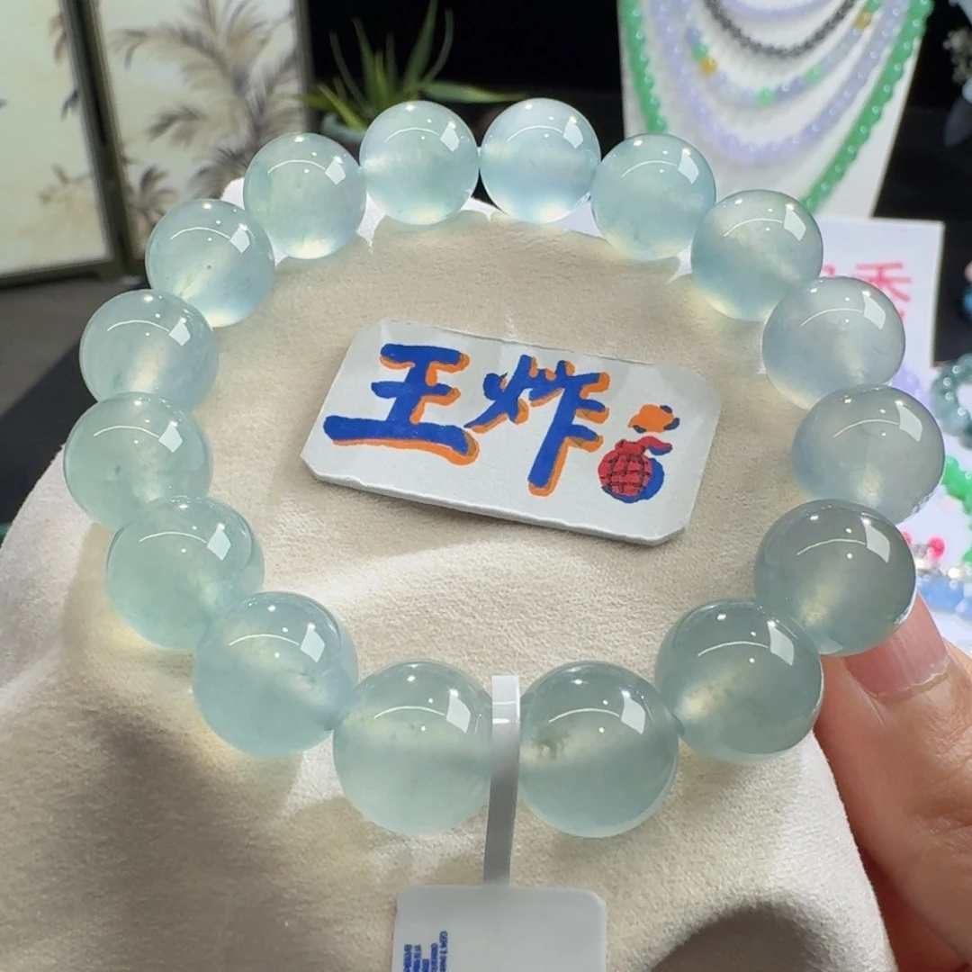 未镶嵌手链翡翠性价比巨高！高冰晴钢飘花单圈12.4mm