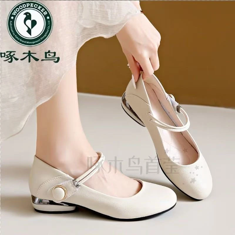 【啄木鸟品牌】专柜正品时尚百搭舒适时尚软底软面女款小单鞋羊3677