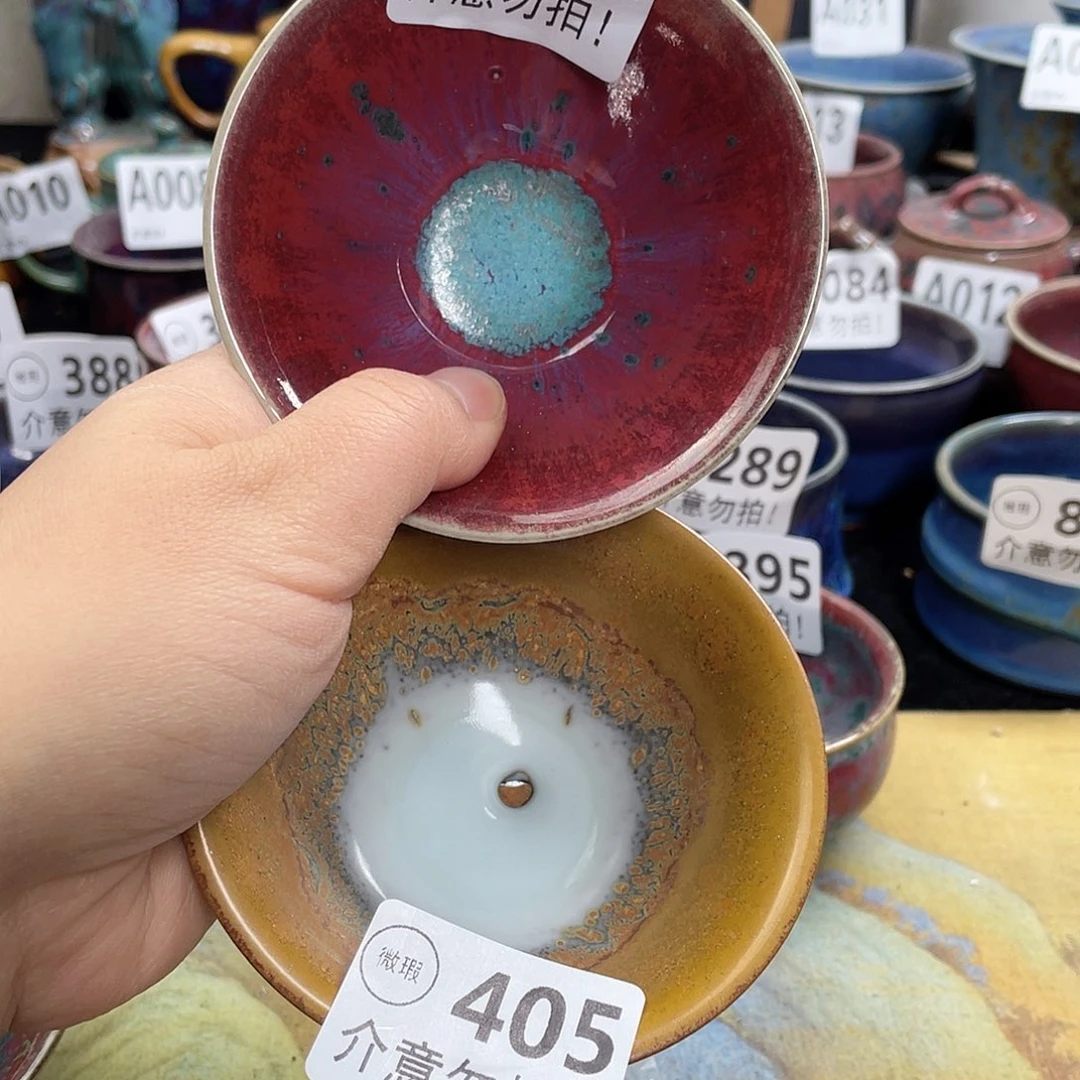 糖***咪摆件陶神后钧瓷原产地高温烧制微瑕