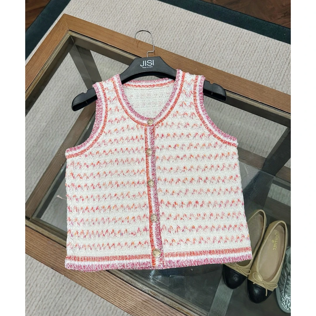 JISI C+{辛芷蕾同款}25P特种纱背心马甲针织开衫-BX25614J