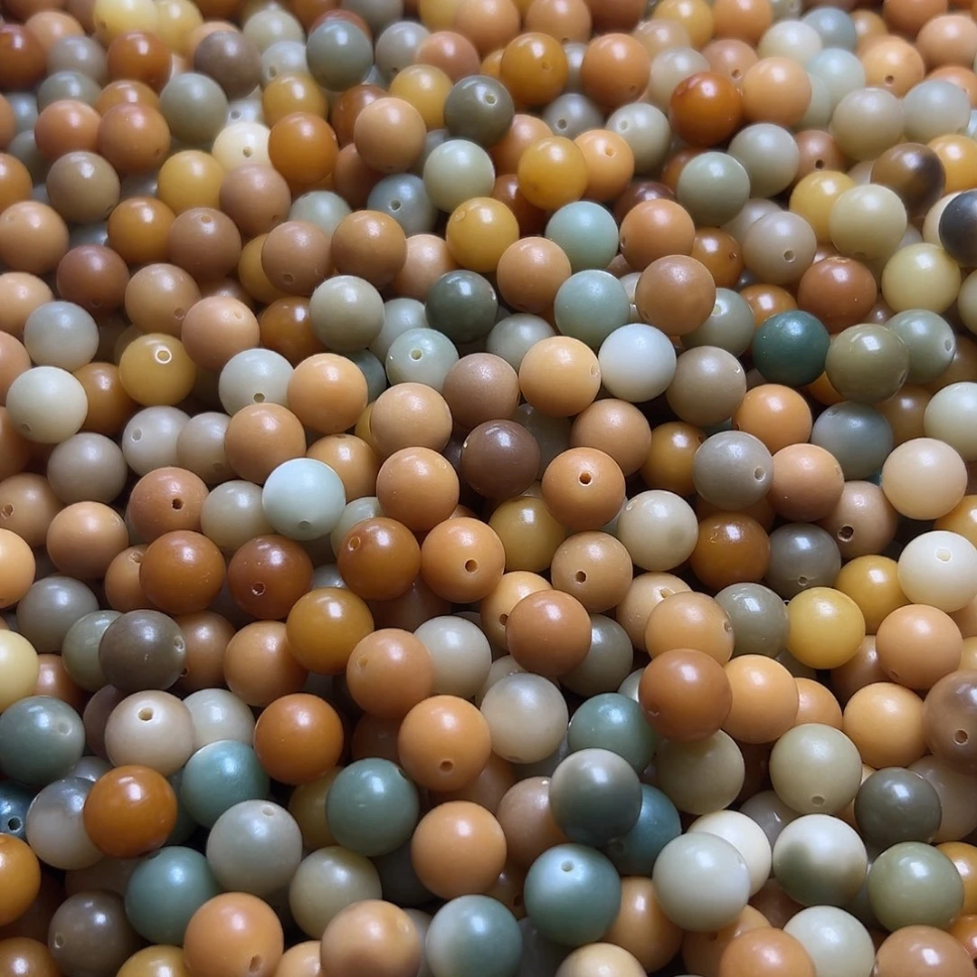 白玉菩提吊坠卡12多宝鸡油黄圆200颗