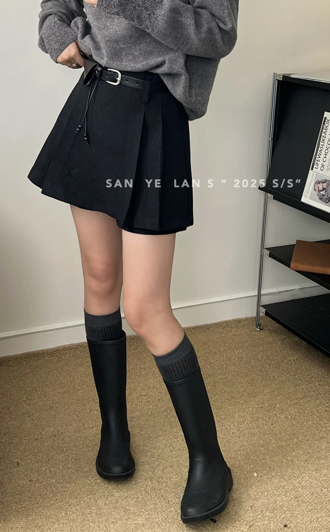 SYL2025冬季新款休闲百搭挂件腰带短裙52396