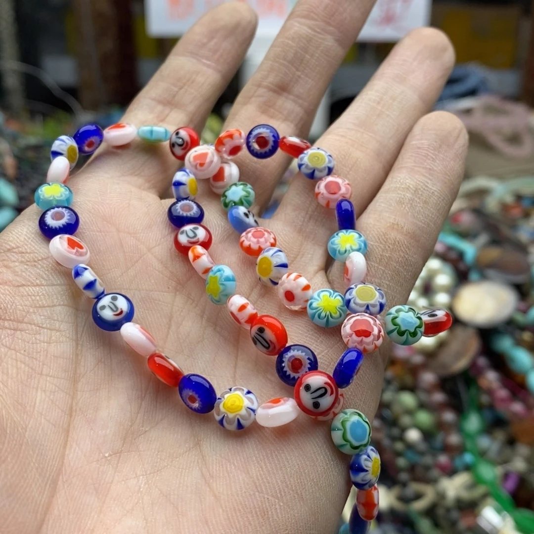 玛瑙/玉髓未镶嵌珠宝半成品一条千花琉璃L266