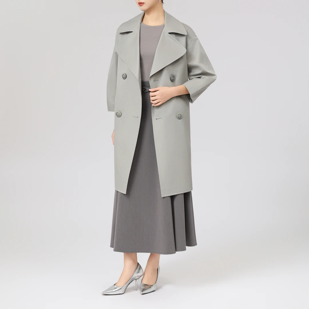 AMASS/阿玛施早春新款简约大气时尚气质风衣外套（附腰带）5400829