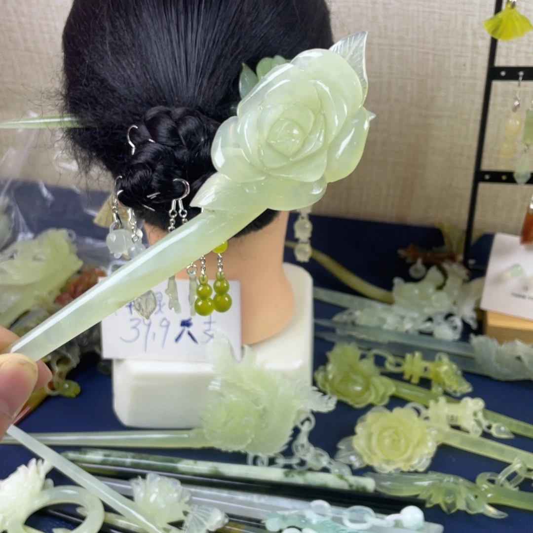 未镶嵌蛇纹石玉发饰