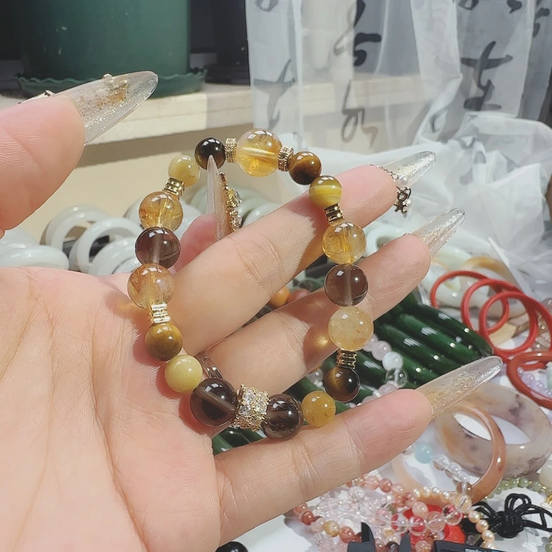 水晶手链未镶嵌黄金霸