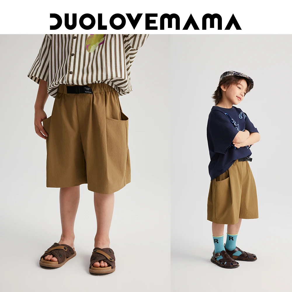DUOLOVEMAMA 运动工装儿童短裤男女童亲肤宽松廓形休闲裤夏